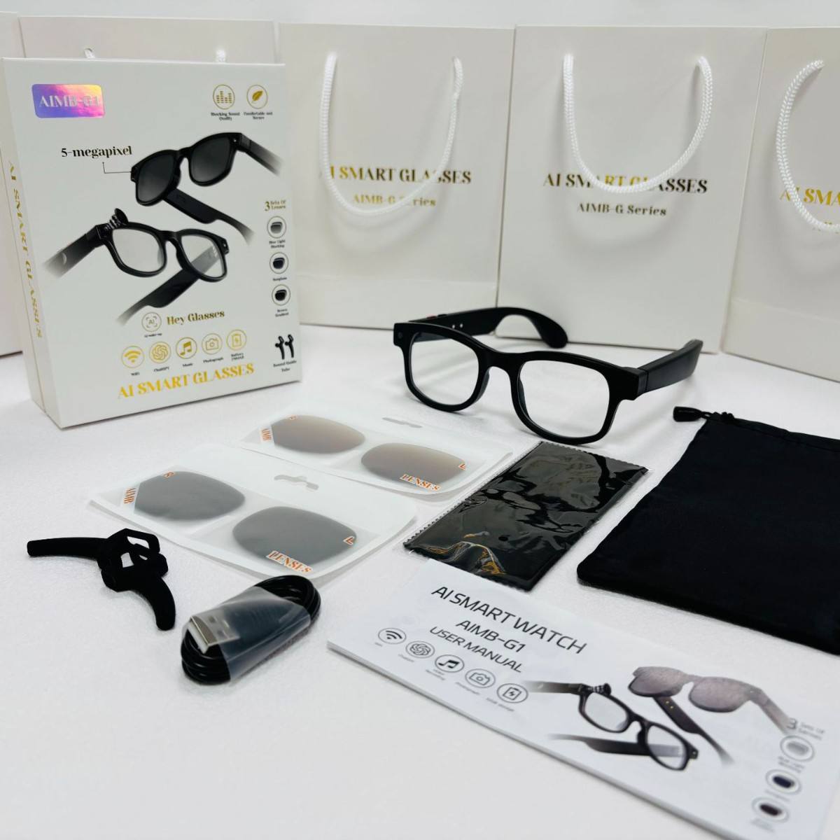 Gafas de Sol Inteligentes Deportivas con Bluetooth, Grabación de Video y Voz AI
